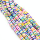 Heishi Polymer Clay Round Beads 6x1mm (3,100pcs/160Inch) - Mixed