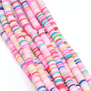 Heishi Polymer Clay Round Beads 6x1mm (3,100pcs/160Inch) - Mixed