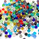 Faceted Bicone Glass Beads - MIXED