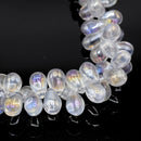 Smooth Glass Briolette Pendants 9x6mm,14x9mm - Clear AB