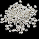 100 x Brass Crimp Cover Beads 4x3.5mm - Silver Plated