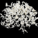 100 x Brass Crimp Cover Tip Clamshell Beads 3x6mm - Silver Plated