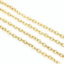 2 Meters 18k Gold Plated Stainless Steel Flat Cable Chain
