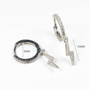 Stylish Lightning Zirconia Hoop Earrings Sterling Silver 18k Gold Plated / Platinum Plated