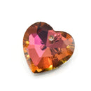 10 x Faceted Table Cut Glass Heart Pendants Silver Plated 14mm - Pink / Purple