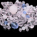 80g x Mixed Shape and Size Glass Beads - Pink