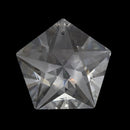 2 x Faceted Glass Pentagon Star Pendants 45x40mm - Clear