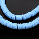 Heishi Polymer Clay Round Beads 6x1mm (740pc/34Inch) - Sky Blue