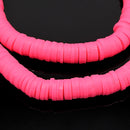 Heishi Polymer Clay Round Beads 6x1mm (740pc/34Inch) - Flamingo