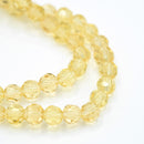 Faceted Round Glass Beads 4mm (190pcs) - Light Topaz