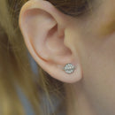 Cute Planet and Star Zirconia Stud Earrings Sterling Silver 18k Gold Plated / Platinum Plated