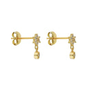 Simple Star and Drop Zirconia Stud Earrings Sterling Silver 18k Gold Plated / Platinum Plated