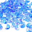 50 x Faceted Acrylic Moon Pendants 11x7mm - Sapphire AB