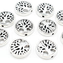 20 x Zinc Alloy Antique Silver Plated Round Tree of Life Beads 18x4mm