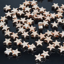 100 x Brass Alloy Star Beads 7x7x4mm - Light Rose Gold