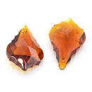 4 x Faceted Glass Baroque Pendants 38mm - Amber
