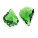 4 x Faceted Glass Baroque Pendants 38mm - Green