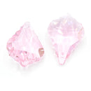 4 x Faceted Glass Baroque Pendants 38mm - Pink