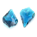 4 x Faceted Glass Baroque Pendants 38mm - Turquoise