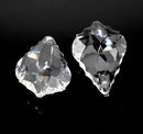 4 x Faceted Glass Baroque Pendants 38mm - Clear