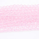 Faceted Bicone Glass Beads - Rose
