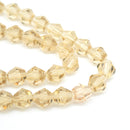 STAR BEADS: 40 x Faceted Bicone Glass Beads 8mm - Taupe - Bicone Beads