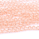 Faceted Bicone Glass Beads - Vintage Rose