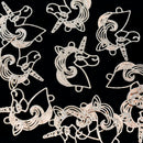10 x Filigree Brass Unicorn Connectors 17.5 x13.5mm - Rose Gold Plated
