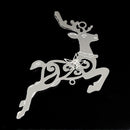 2 x Filigree SP Connectors With Rhinestones - Reindeer 60x55mm