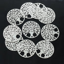10 x Filigree Brass Tree Connectors 17.5 x 13.5mm - Silver Plated
