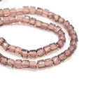 Faceted Cube Glass Beads - Amethyst