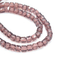 Faceted Cube Glass Beads - Amethyst