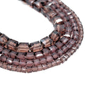 Faceted Cube Glass Beads - Amethyst
