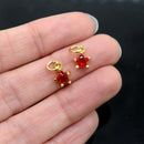 2 x Brass Micro Pave Opaque Aquamarine Cubic Zirconia Star Charm 8.5x7x4mm - 18K Gold Plated