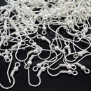 50 Pairs Brass Silver Plated Earring Hooks 19mm