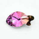 20 x Faceted Glass Fish Pendants Silver Plated 17mm - Pink / Green