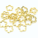 20 x Alloy Gold Flower Bead Frames 15x2mm