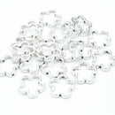 20 x Alloy Silver Flower Bead Frames 15x2mm