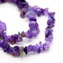 STAR BEADS: 32-34" Strand Synthetic Glass Gemstone Beads Chips - Amethyst - Glass Gemstone Beads