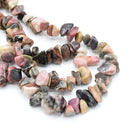 32-34" Strand Synthetic Glass Gemstone Beads Chips - Rhodonite