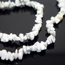 STAR BEADS: 32-34" Strand Synthetic Glass Gemstone Beads Chips - White Turquoise - Glass Gemstone Beads