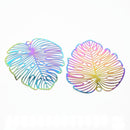 10 x Ion Multi Plated Stainless Steel Pendants Filigree Monstera - 50x45mm