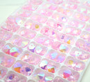 Octagon Glass Beads 14mm - Pink AB