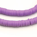 Heishi Polymer Clay Round Beads 6x1mm, 8x1mm - Lilac