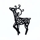 2 x Filigree Connector Pendants Reindeer 30x45mm - Black