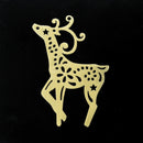 2 x Filigree Connector Pendants Reindeer 30x45mm - Gold
