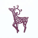 2 x Filigree Connector Pendants Reindeer 30x45mm - Purple