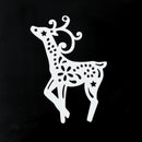 2 x Filigree Connector Pendants Reindeer 30x45mm - White