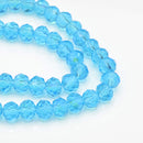Faceted Rondelle Glass Beads - Aquamarine ABX2