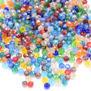 Faceted Rondelle Glass Beads - Mixed Lustre/AB